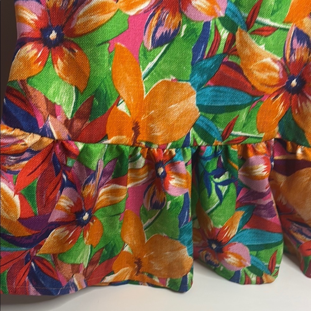 Cocomo Vibrant Floral Women's Dress - Orange, Green, Purple - Picture 9 of 10